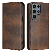 Compatible For Samsung Galaxy S23 Ultra Wallet Cases Retro Texture RFID Leather Phone CoverBrown