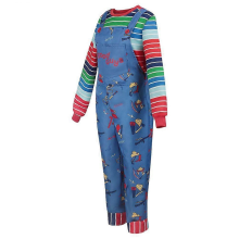 Chucky Season 2 Cosplay Costume Set Good Guys Overalls With Striped Shirt (110Cm To 3Xl) Outfit For Cosplay Or PartyBlue MulticolorS