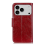 Nappa Texture Leather CaseRedFor iPhone 17 Pro Max 3