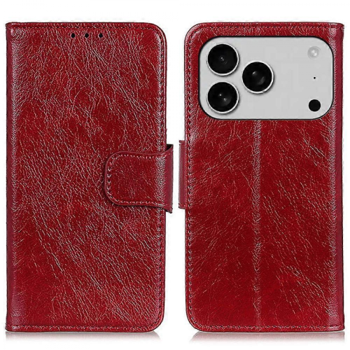 Nappa Texture Leather CaseRedFor iPhone 17 Pro Max