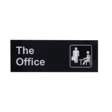 2 acryl The Office stickers met kantoor- en fabriekssymbolen