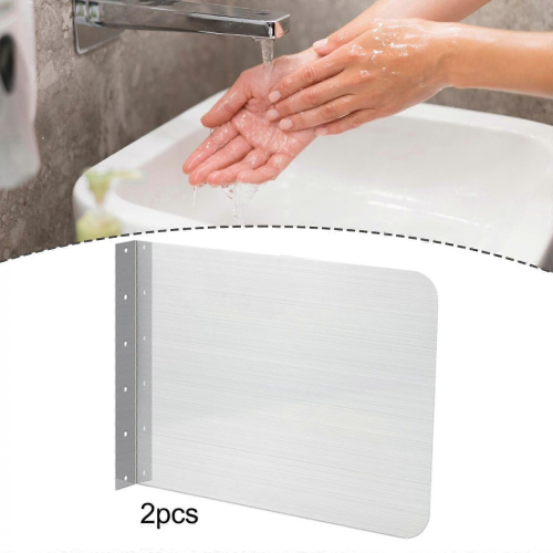 2x Stainless Steel Splash Guard Sink Splash Protector Wall Mount Guard forLarge 2