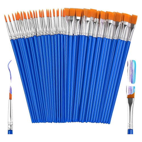50Pcs Paint Brushes Bulk Small,Paint Brushes for KidsAs Shown