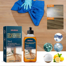 5-in-1 Floor Cleaner & Stain Remover - Powerful Odor Elimination, Safe for Hardwood, Kitchen & Bathroom Surfaces - Fresh Fragrance1pc