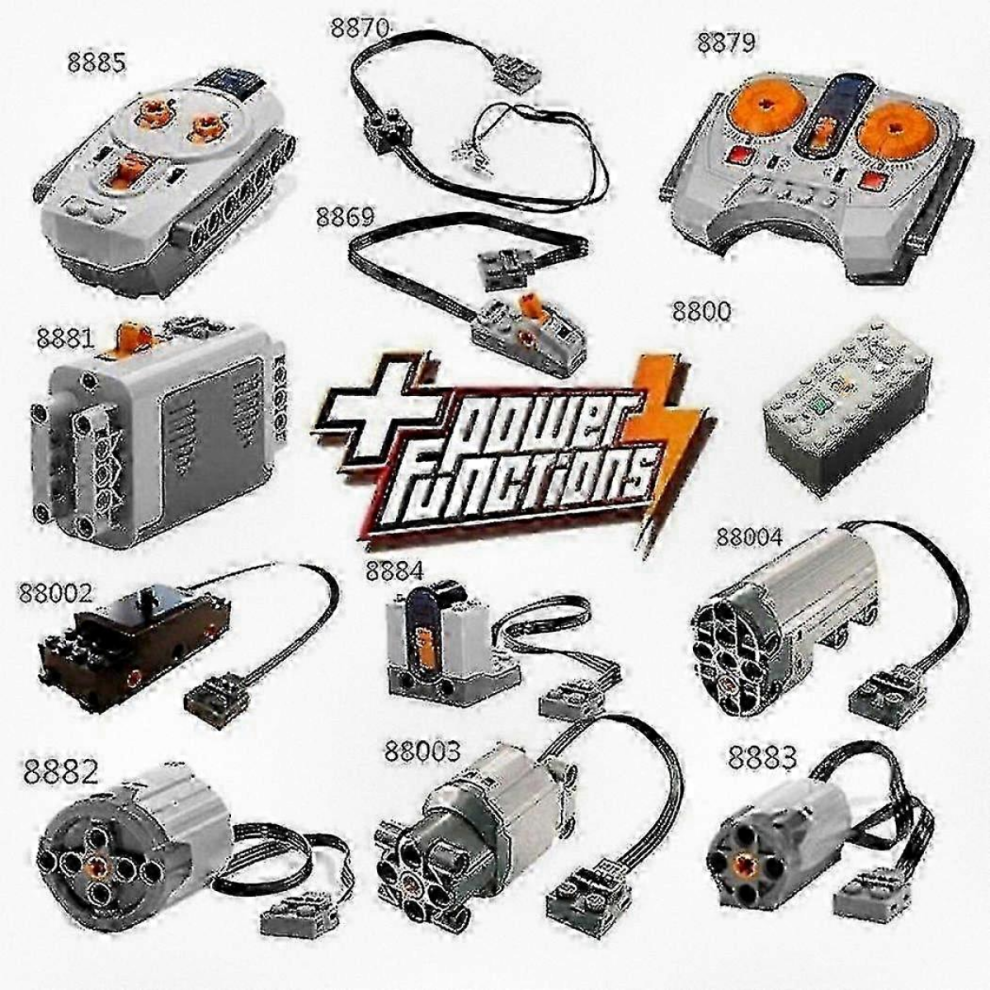 Lego Technic Power Functions Parts Lot with Motor, Remote, Receiver & Battery Box for Building SetsAAA Battery Box