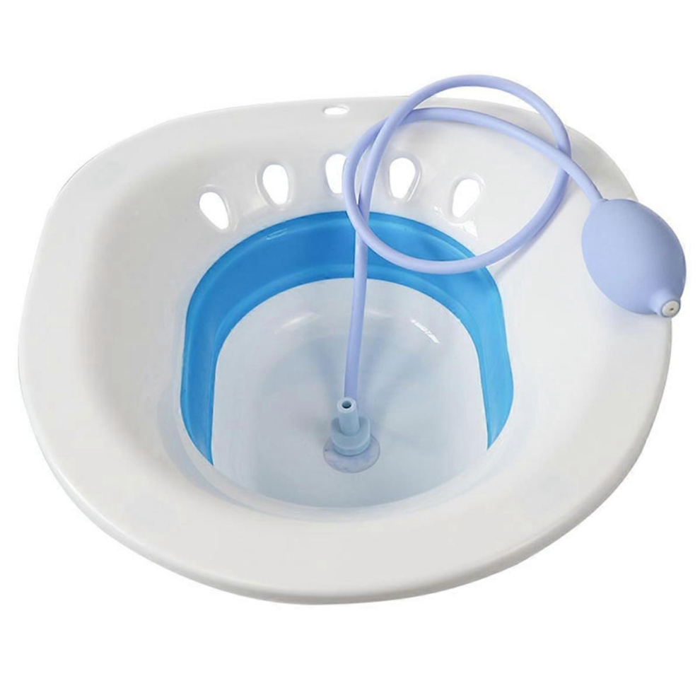 Blue Sitz Bath, Sitz Bath For Hemorrhoids, Sitz Bath For Toilet Seat, Postpartum Care, Steam Seat For Womwhite