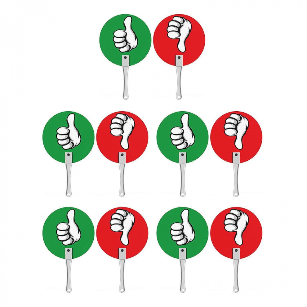 10 Pcs Yes or No Paddles Thumb Up & Down Paddles Teacher Classroom Event Supplies Plastic Auction Paddle Voting Paddleblack edge style