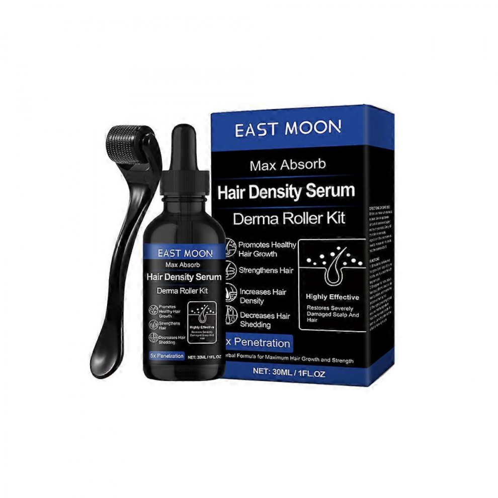 Derma Roller and Hair Growth Serum Kit, Thicken and Strengthen Hair Regrowth, Fight Hair Loss, Strengthen Hair Roots, Moisturizing Nourishing Scalp