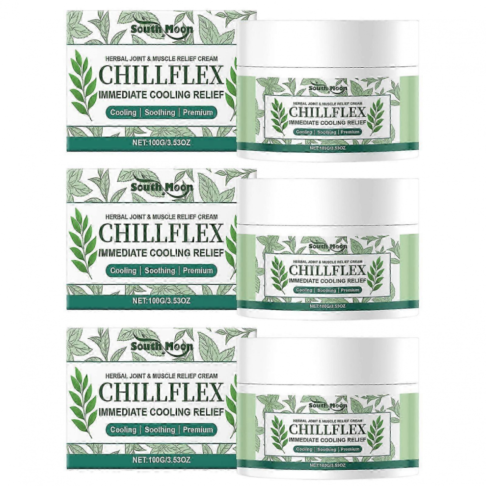 Cream 1-3X Menthol Joint & Muscle Relief Chillflex Herbal Soothing For Joints And Muscles Discomforts3pcs