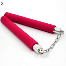 2025 Foam Padded Nunchaku for Martial Arts Training - Safe Practice Sticks with Metal Chain & Swivel BearingsRed