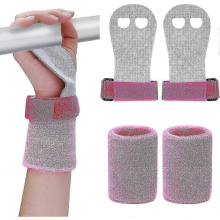 2pcs Gymnastics Grips Wristbands Sets For Kids, Gymnastic Hand Grips Gymnastic For Kids Workout And ExercisePink