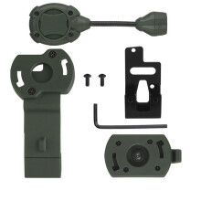 Tactical Helmet Light With 4 Mount Accessories, Tri-Color Signal Light, Universal Hardhat Mount, Flexi-Neck, Green