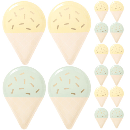 16 papp eiscreme teller dessert kuchen partyteller für eisdesserts