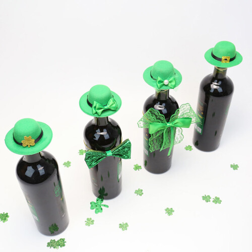 1 satz st. patricks day weinflaschendekorationen mit mini- 2