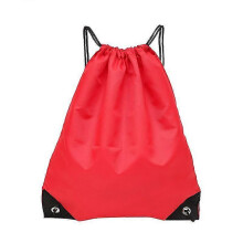 (Red Color) Waterproof Foldable Gym Bag Fitness Backpack Drawstring Shop Pocket Hiking Camping Beach Swimming Men Women Sports Bags
