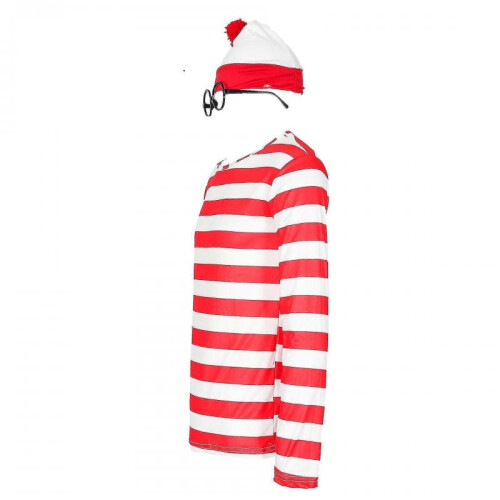 (M, Children) Christmas Cosplay Costume Red Stripe Set V 2