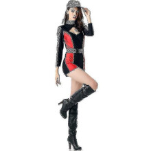 (RED) Sexy Long Sleeved Race Car Driver Adult Halloween Queen Costume Jumper For Women