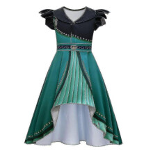 (140cm, Only dress) Girls Dress Frozen 2 Cosplay Princess Anne Children's Skirt  B