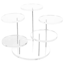 Jewelry Display Stand Clear Riser Desktop Ring Rack Shelf Organizer