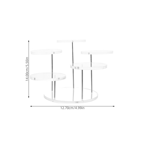 Jewelry Display Stand Clear Riser Desktop Ring Rack Shelf Organizer 2