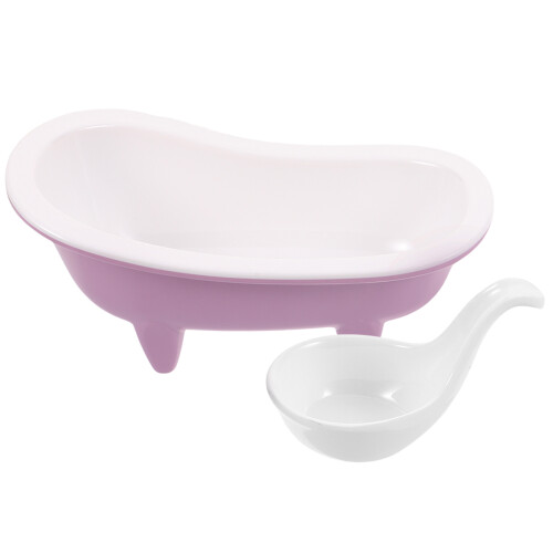 Snacks Serving Bowl Bathtub Shaped Bowl Violet 1 Set 2