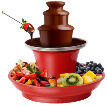 Small Chocolate Fountain 3-Tier 200G Capacity Removable Fondue Set Fruit Tray