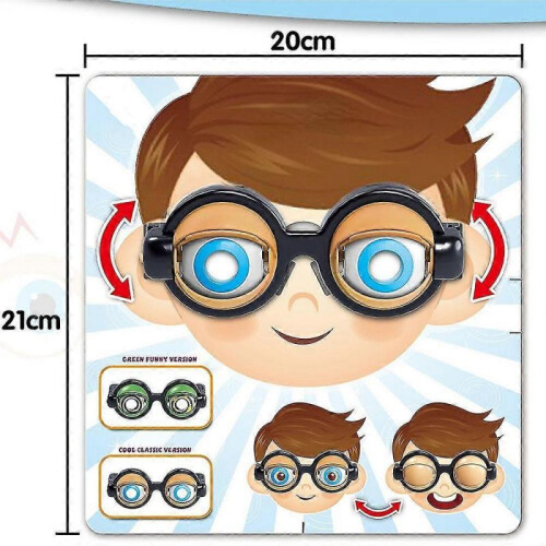 (Pink) Crazy Eyes Prank Glasses Funny Practical Toys B 2