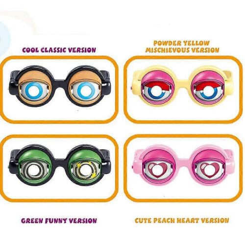 (Pink) Crazy Eyes Prank Glasses Funny Practical Toys B 1