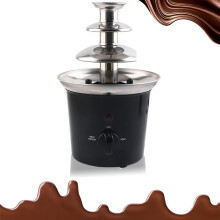 Mini Chocolate Melter 3-Layer Stainless Steel Electric Chocolate Fountain For Chocolate Butter Cheese Cream Candy Milk