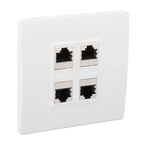 Cat 6 Ethernet-Wandplatte, 4-Port-Buchse auf 1