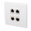 Cat 6 Ethernet-Wandplatte, 4-Port-Buchse auf 3