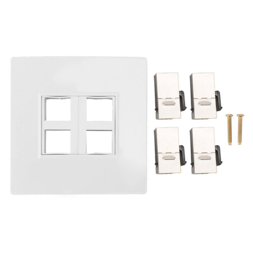 Cat 6 Ethernet-Wandplatte, 4-Port-Buchse auf