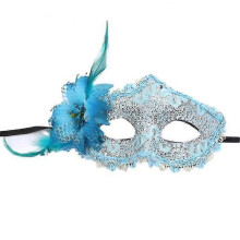 (blue) Ladies Masquerade Masks Halloween Lace Blindfolds Carnival Prom Masquerade Party Supplies Q