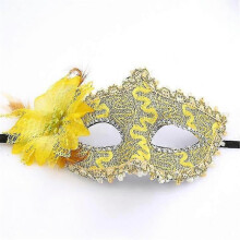 (yellow) Ladies Masquerade Masks Halloween Lace Blindfolds Carnival Prom Masquerade Party Supplies Q