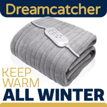 Dreamcatcher Silver Electric Throw Soft Fleece Heated Blanket