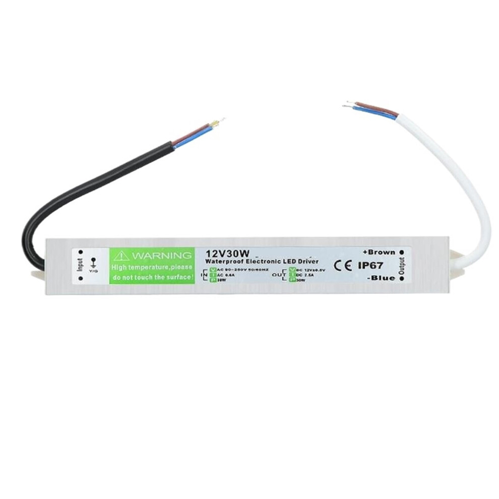 Lighting Transformer 90-250V Ac/Dc To 12V 30W 2.5A Led Driver Aluminum Outdoor Ip67 Waterproof Switching Power Supply 9084446158403