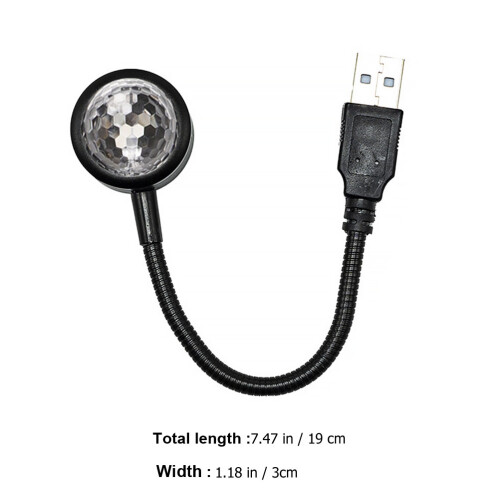1USB Projecteur Étoile À Haute Luminosité Noir 1