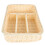 1Pc Beige Plastic Imitation Rattan Desktop Storage Container Basket 5