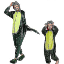 (125, Green) Dinosaur Costume Pajama Onesie Jumpsuit Animal Hoodie