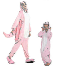 (105, Pink) Dinosaur Costume Pajama Onesie Jumpsuit Animal Hoodie
