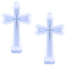 2pcs silicone cross necklace pendant mold for epoxy casting