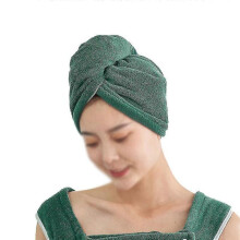 (green) 2pcs Microfiber Hair Towel Wrap For Women V