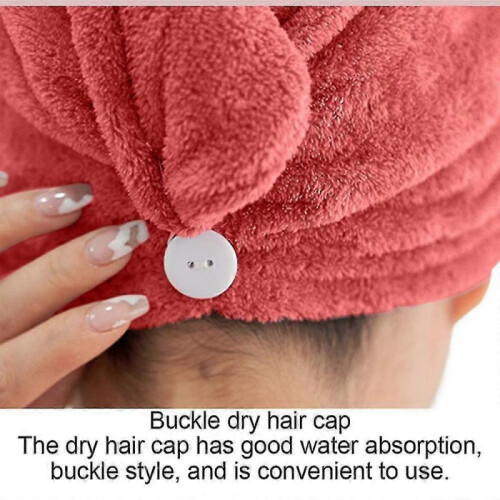 (red) 2pcs Microfiber Hair Towel Wrap For Women V 2