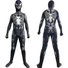 (120cm, venom) Children's Spider-man Iron Man Costume Cosplay Panther Venom Jumpsuit
