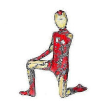 (110cm, iron Man) Children's Spider-man Iron Man Costume Cosplay Panther Venom Jumpsuit