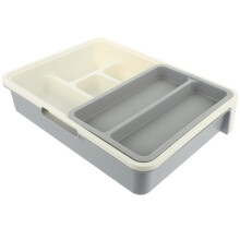household tableware storage box with multi-grid cutlery organizer set