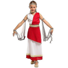 (M-Greek goddess, Red) Girl Carnival Purim Greek Goddess A-thena Costume Halloween Empress Rome Fancy Party Dress