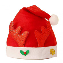 (B) Christmas Hat Cute Cartoon Stretchy Plush Ball Snowman Elk Santa Claus Hat Party Supplies