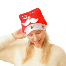 (T) Christmas Hat Cute Cartoon Stretchy Plush Ball Snowman Elk Santa Claus Hat Party Supplies