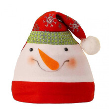(F) Christmas Hat Cute Cartoon Stretchy Plush Ball Snowman Elk Santa Claus Hat Party Supplies